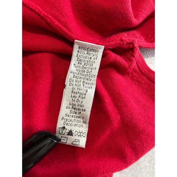 Quacker Factory sweater beaded embellished classic festive red holidays women 2X - Picture 5 of 6